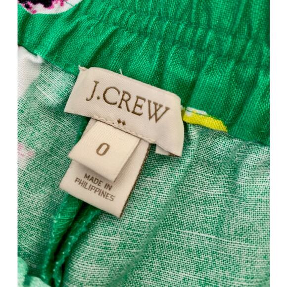 J. Crew Green Floral Shorts Pockets Woman Size 0 Beach Vacation Resort Cruise - Picture 8 of 9